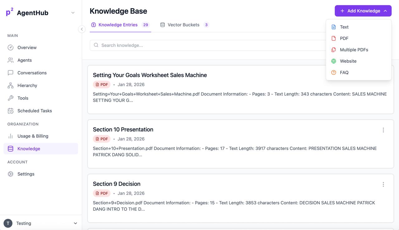 AgentHub Knowledge Base